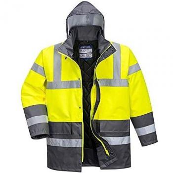 Oxford Weave 300D Class 3 Hi-Vis Traffic Jacket Yellow/Grey Size S
