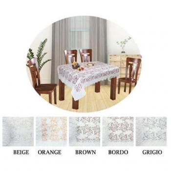 Copri tavolo festivo in vari colori con pizzo ricamato – 140x240 cm