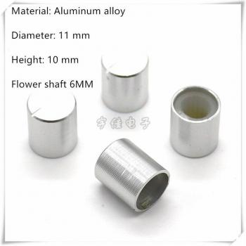 Perillas de Potenciómetro de Aleación de Aluminio, 10×11MM, Plata, Juego de 5, Eje 6MM