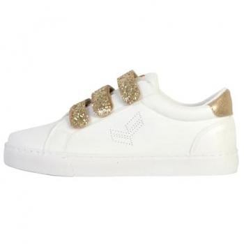 Kapa-Tip White‑Orange Velcro Shoes