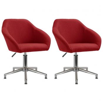 Set di due sedie girevoli vitaXL Rosso Vino tessuto