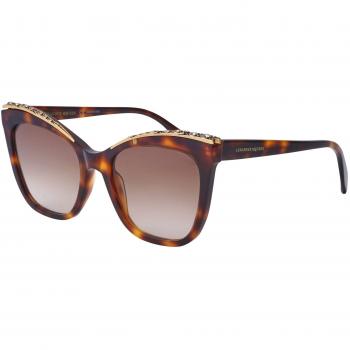 AM-0182-S 003: Alexander McQueen Havana Sonnenoptik Gold-Braun