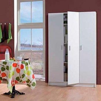 Mélamine 3 Portes Blanche Armoire de Rangement Nettoyage Pegane