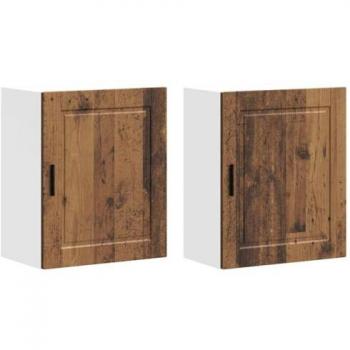 Armoires murales de cuisine 2 pcs en vieux bois Porto