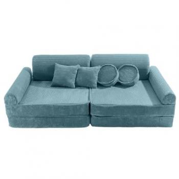 Canapé Convertible MeowBaby – Bleu Dépliant 161x25x81cm