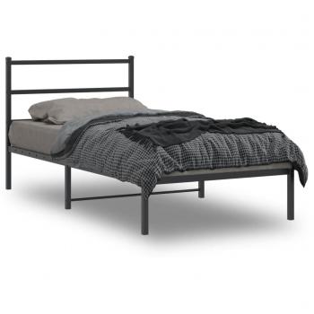 VidaXL Black Metal Bed Frame 100x190cm without Mattress