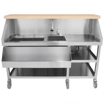 Mobile Event Serving Counter with Ice Wells
