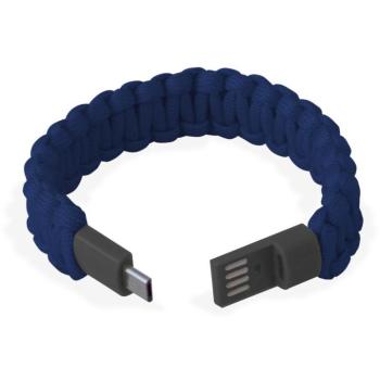 Manhattan Bracciale Paracord 3 in 1: Blu + Micro USB + Carica Wireless