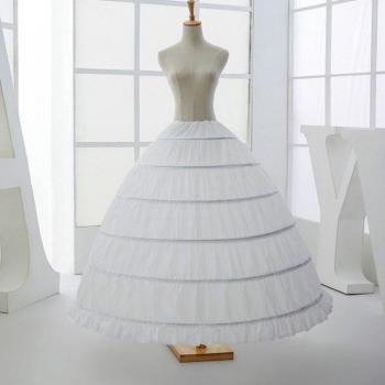 Blanco Barato 6 Enagua Con Aros Talla Grande Underskirt