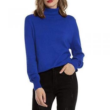 Eleganter Stehkragen-Strickpulli Bloom – Damen, XL, Königsblau