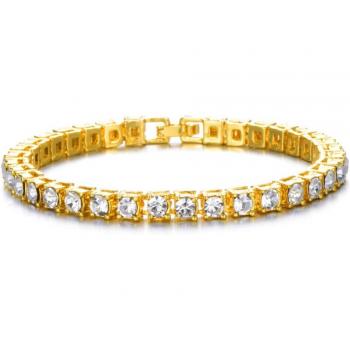 Gold and Silver Iced Out Tennis Bracelet