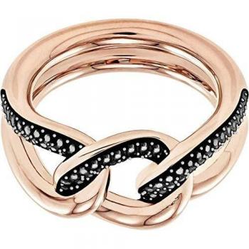 Anillo Swarovski Lane 5424193 negro y oro rosa