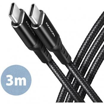 Cavo USB-C 2.0, lunghezza 3 metri, potenza 60W, corrente 3A, colore nero