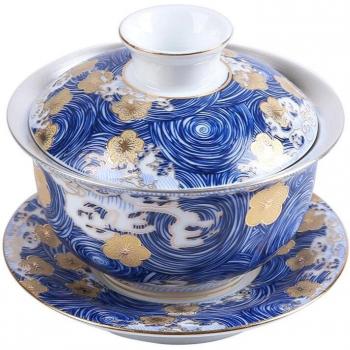 Service à Thé Chinois Émail Argent 999