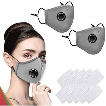 1Above Dual-Face Mask with Ten Air Filters Cotton | Reusable | Washable | Face Mouth Cover with Adjustable Bands