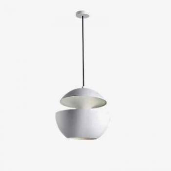 Suspension DCW Editions HERE COMES THE SUN-Suspension Aluminium Ø35cm Blanc Laiton