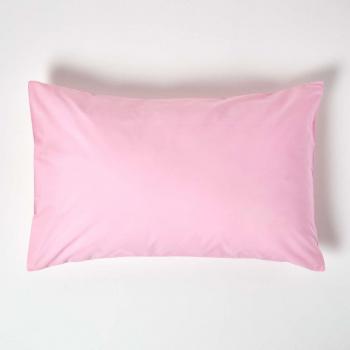 Taie d’Oreiller Coton Egyptien Rose, 50 x 75 cm – Lavable