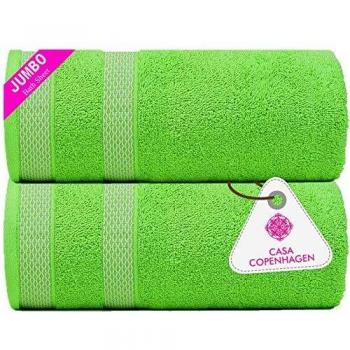 Casa Copenhagen Solitaire Ensemble de 2 Serviettes de Bain Vert Citron