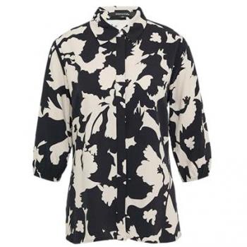 Comma All‑over‑Print Viskosebluse 3/4‑Arm – Damen, Größe 40