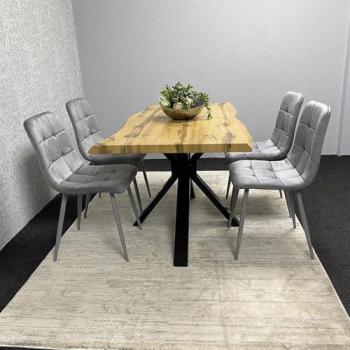 Timeless Koala Brown Dining Room Set with Velvet Chairs