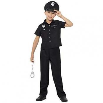 Smiffy'S 49650L Disfraz De Policía De Nueva York Con Camiseta, Pantalones Y Sombrero, Negro, L