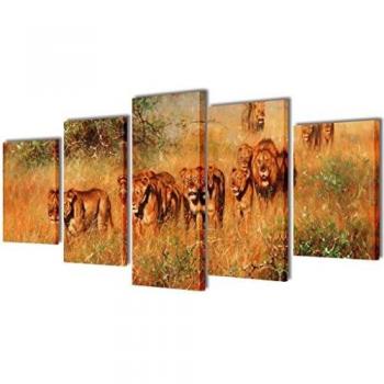 Lions Wall Decor Panel 200 x 100 cm