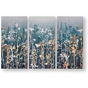 Blaues Metal-Licht-Canvas: 3‑teiliger Set – Art For The Home