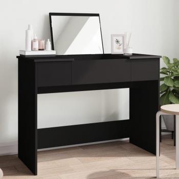 Tocador Chic con Espejo Negro 100x45x76 cm