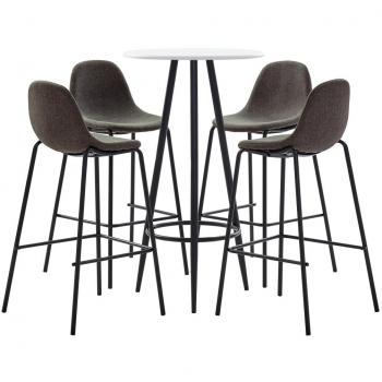 Conjunto de mesa alta y taburetes 5 piezas gris oscuro