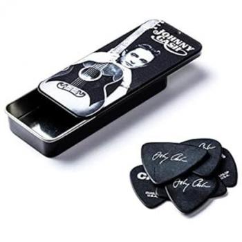 Jim Dunlop JCPT01M Boîte en métal de 6 motif Johnny Cash Memphis Médiators