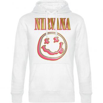 Nirvana Men's White Sweatshirt with Colourful Logo