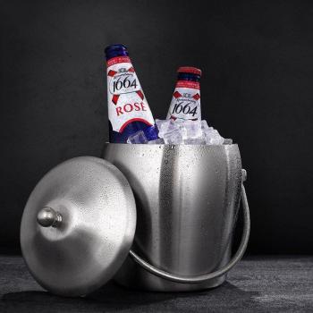 Stainless Steel Ice Bucket with Double Wall