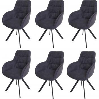 Conjunto 6 de Sillas Comedor Antracita HWC-J69 Reposabrazos