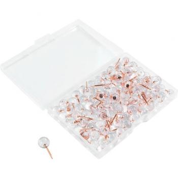Clear Rose Gold Picture Hanging Pins – 100 Pack