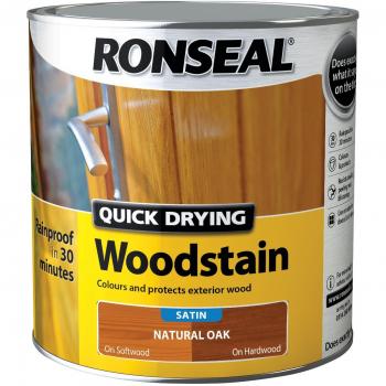 Ronseal QDWSNO25L 2.5 Litre Satin Finish Quick Dry Woodstain