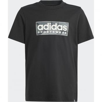 Adidas Jungen T-Shirt Camo Schwarz, Größe 128