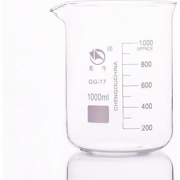 1000ml Low Form Glass Beaker, 114mm Outer Diameter, 155mm Height