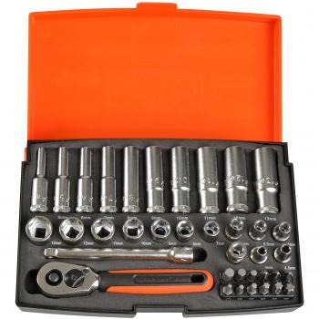 Bahco BAHSL25L SL25L 1/4in Deep Drive Socket Set, 37 Piece