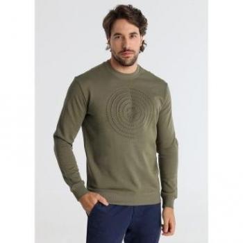 V&L Camiseta Casual Verde con Relieve