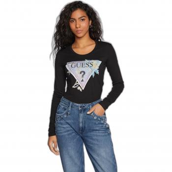 Blusa Guess Estilo Longo Liso Rosa Feminina