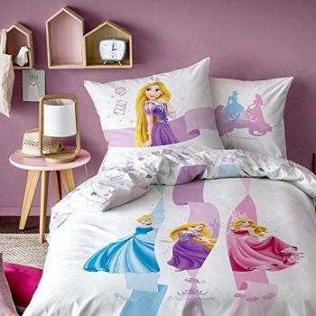 Couette Disney Princesses – 140 × 200 cm, tissu coton 100 %, couleur blanche