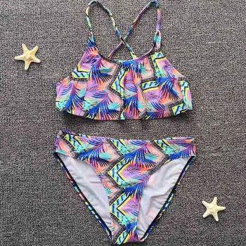 Teenage Girl Swimwear with Ruffles