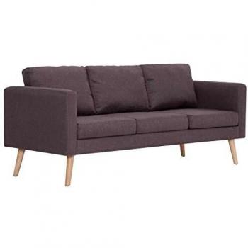 VidaXL Trivietė Taupe Leatherette Sofa