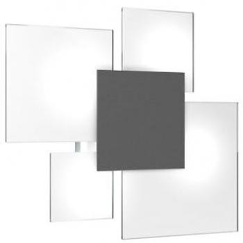 Top Light – Plafoniera Moderno con Vetro e Metallo Grigio Antracite, 4 Luci E27, 46 cm
