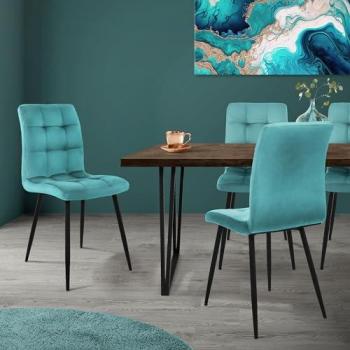 Set de 4 chaises de table à manger ML-Design – Design moderne, pieds métalliques
