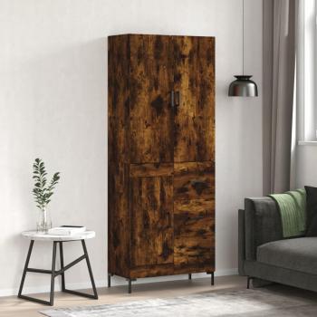 Buffet Moderne Chêne Fumé 69,5x34x180 cm Bois d'ingénierie