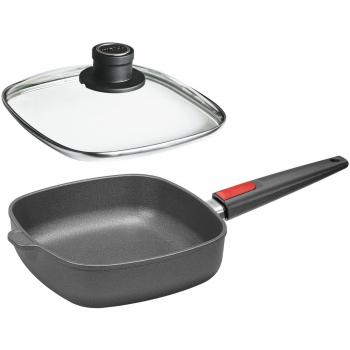 WOLL Nowo Titanium Induction Line – Eckige Gusspfanne Ø 28 cm, Höhe 6,5 cm (2‑teil)
