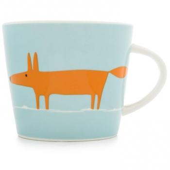 Standard Mr. Fox 350 mL Coffee Mug – Duck Egg & Orange Design