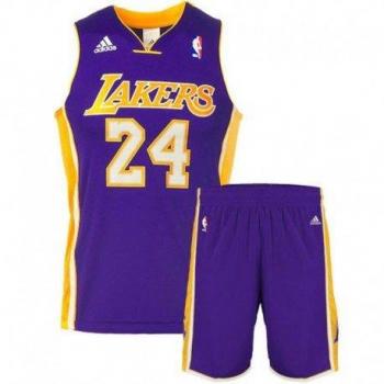 Adidas Kids Los Angeles Lakers Kobe Bryant Basketball Shirt Shorts Set Purple (Age 9-10 yrs 140cm)