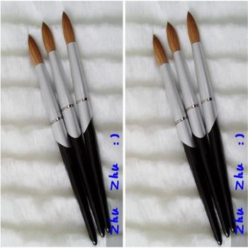 Outil à ongles pointu rond poignée noire Pure Kolinsky 16